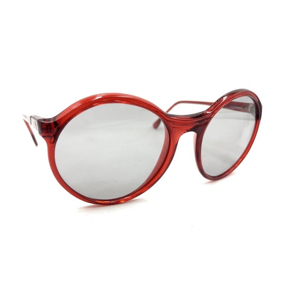Corning Vintage 4081M Translucent Red Round Sunglasses Gray Lens 70-20 135 Italy - Picture 1 of 12